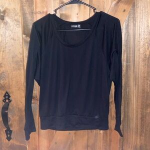 Popular Basics Black Long Sleeve Top